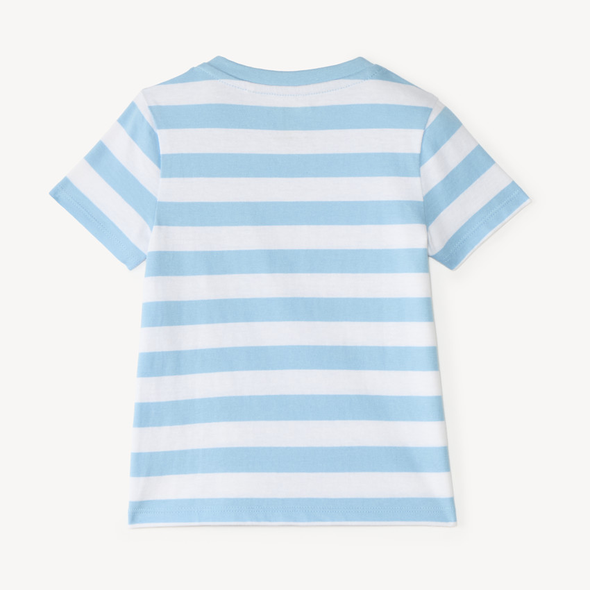 T-shirt rayé imprimé robot pour garçon bébé 