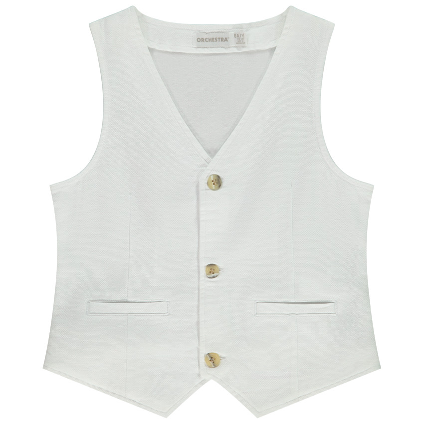 Γιλέκο σερβιτόρου υφασμάτινο με τσέπες για αγόρι 