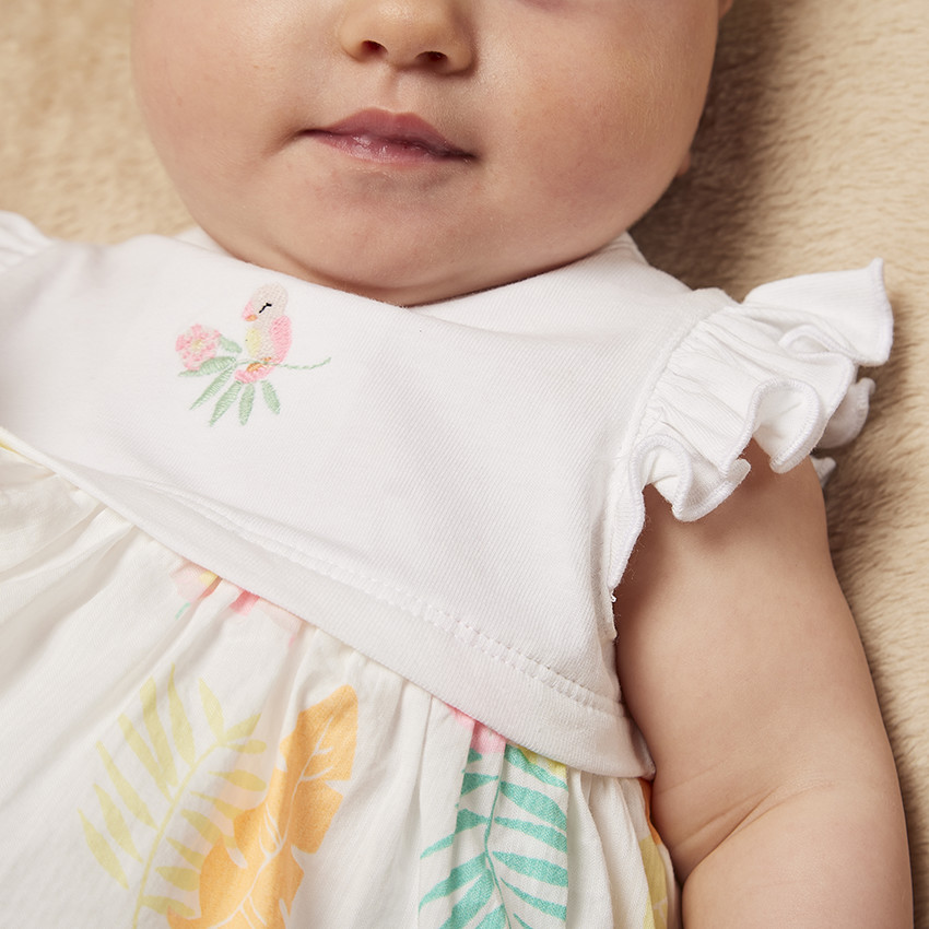 Φόρεμα body effet 2-σε-1 με σχέδιο feuillage για bebe κορίτσι 