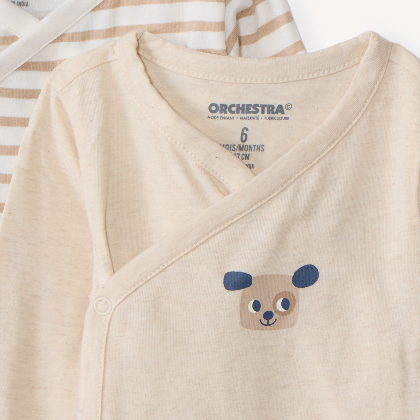 Lot de 7 bodies manches longues fantaisie pour bébé garçon avec ouvertures différentes selon l'âge 