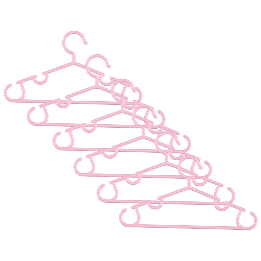 Κρεμάστρες πλαστικές 6τμχ - Ροζ 