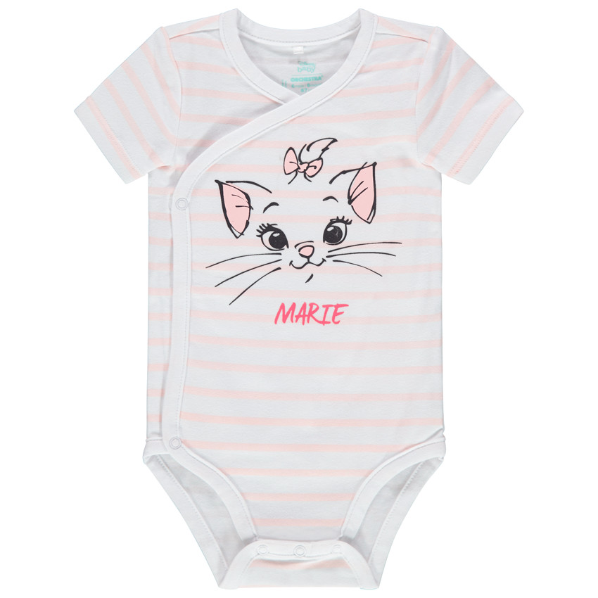 Body κοντομάνικο ριγέ με τύπωμα  Marie Aristochats Disney 