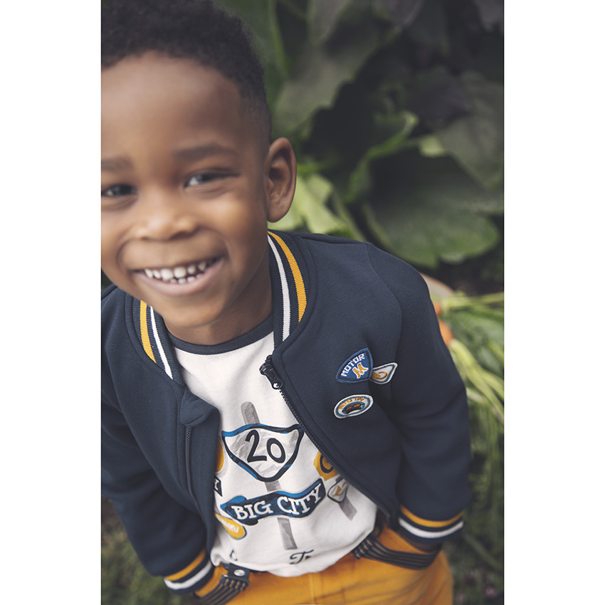 Ζακέτα molleton style teddy με Badges για bebe αγόρι 