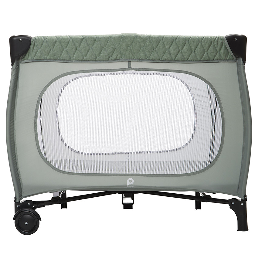Πτυσσόμενο πάρκο παιχνιδιού Quilty με δίχτυ και ροδάκια πράσινο 