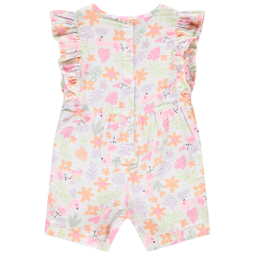 Combi κοντό με βολάν και φαντεζί σχέδιο για bebe κορίτσι 