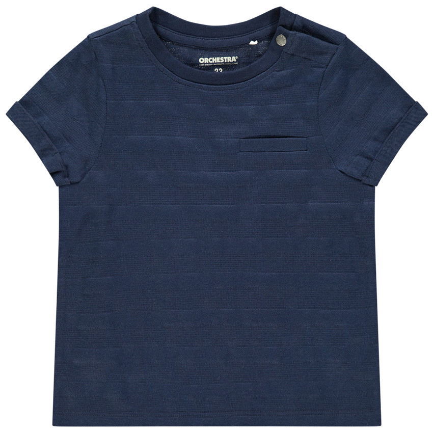 T-shirt κοντομάνικο πλεκτό φαντεζί με τσέπη 