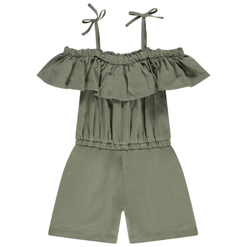 Κοντό φόρεμα με βολάν και τιράντες για κορίτσι 