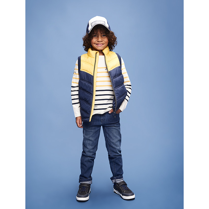 Μπουφάν αμάνικο matelassée effet colorblock για αγόρι 