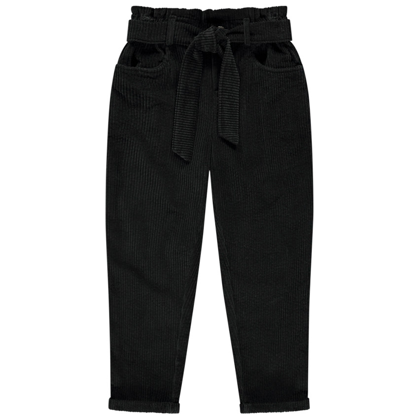 Παντελόνι slim βελουτέ με ζώνη για κορίτσι 