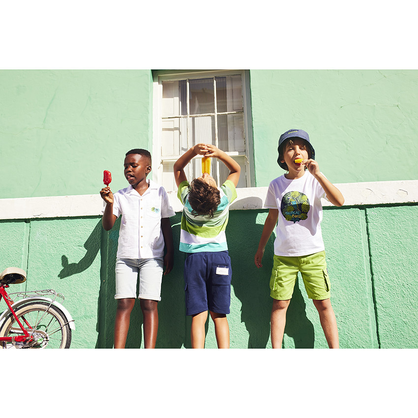 Βερμούδα cargo σε twill μονόχρωμο για αγόρι  Additional Βερμούδα cargo σε twill μονόχρωμο για αγόρι