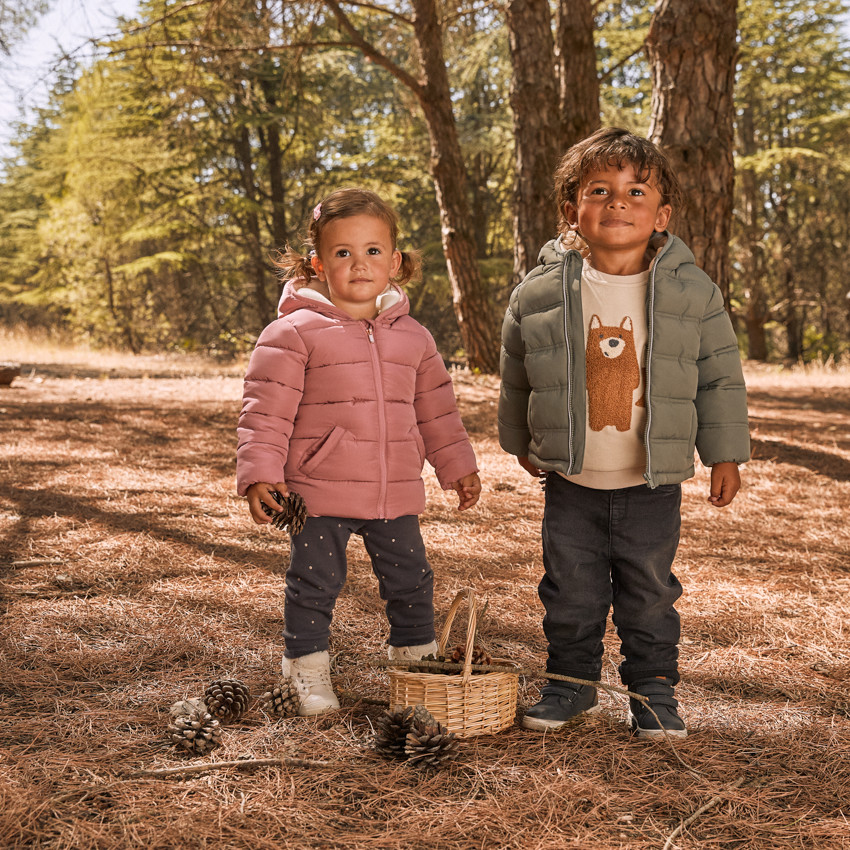 Μπουφάν με κουκούλα και επένδυση micropolaire για μωρό αγόρι 