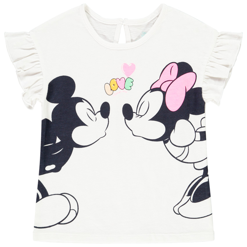 T-shirt manches courtes print Mickey & Minnie Disney pour bébé fille Main T-shirt manches courtes print Mickey & Minnie Disney pour bébé fille