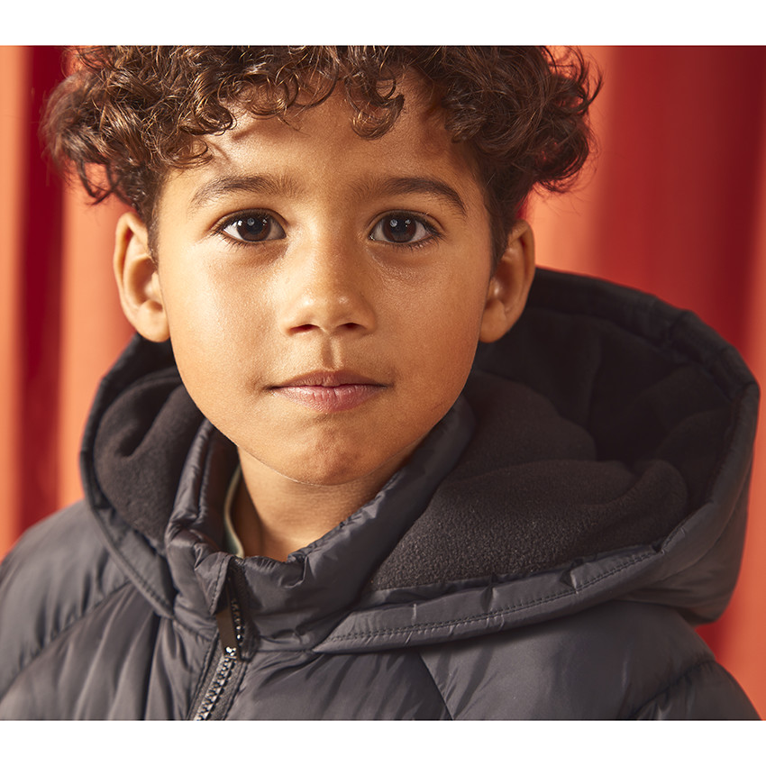 Μπουφάν micropolaire με κουκούλα για αγόρι 