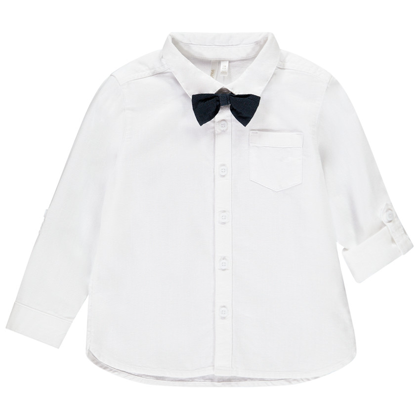 Chemise blanche de cérémonie à noeud papillon pour bébé garçon   Additional Chemise blanche de cérémonie à noeud papillon pour bébé garçon