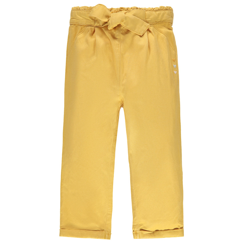 Παντελόνι fluide tencel με κεντητές καρδιές 