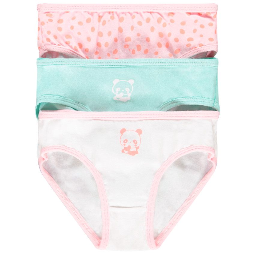 Σετ από 3 slip με οργανικό βαμβάκι σχέδιο panda για κορίτσι 