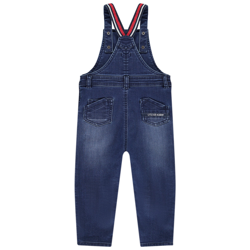 Salopette longue en jeans denim fantaisie pour bébé garçon 
