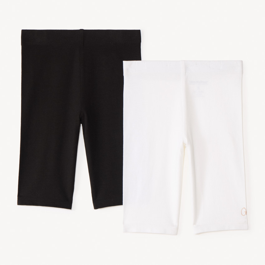 Σετ από 2 μονόχρωμα κολάν από βαμβάκι για κορίτσι 