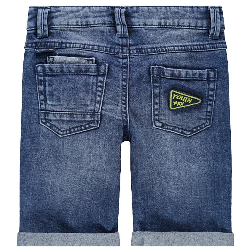 Τζιν βερμούδα με ξέφτια και σήματα ©Smiley 