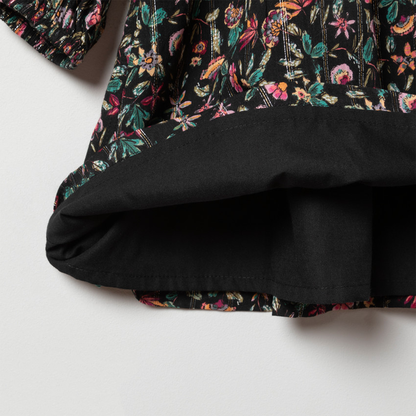 Φόρεμα μακρυμάνικο με σχέδιο floral για κορίτσι 