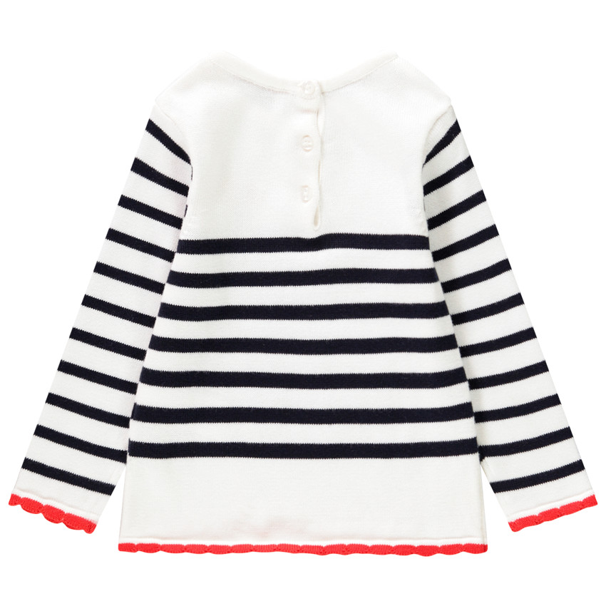 Πουλόβερ marinière με patch για bebe κορίτσι 
