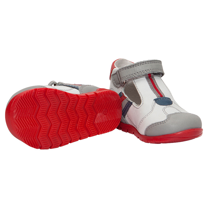 Δερμάτινα παπούτσια με μπαρέτα με φάσες σε αντίθεση 