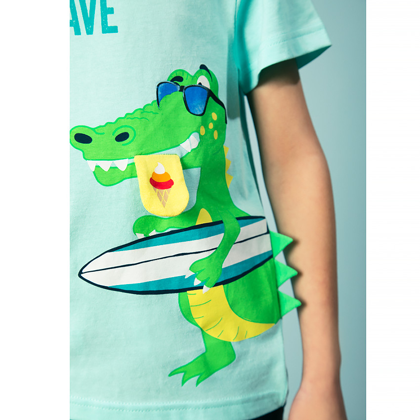 T-shirt με οργανικό βαμβάκι και σχέδιο κροκόδειλο για αγόρι  Additional T-shirt με οργανικό βαμβάκι και σχέδιο κροκόδειλο για αγόρι