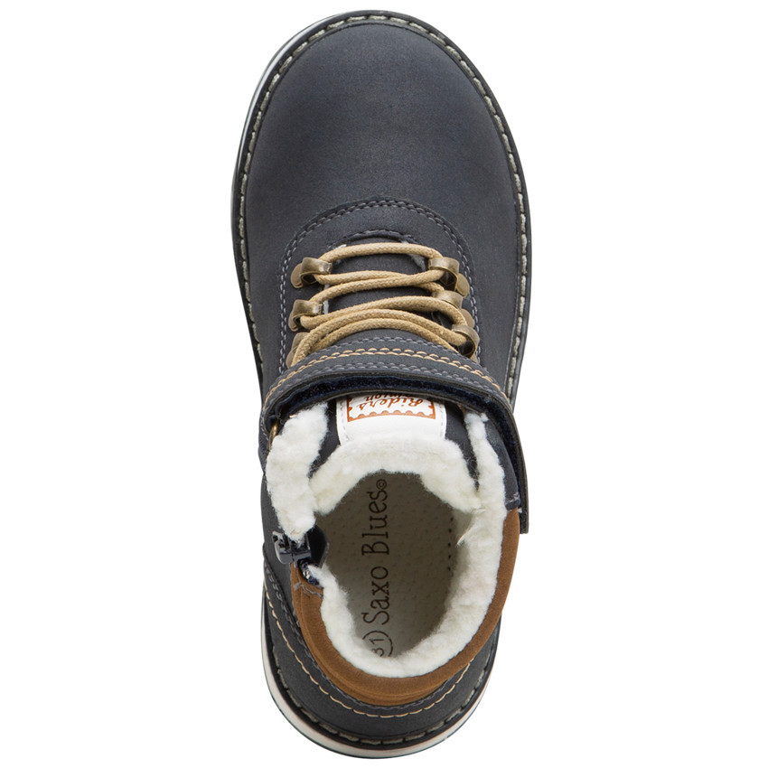 Μποτάκια με εφέ δέρματος, κορδόνια, φερμουάρ και σκρατς 