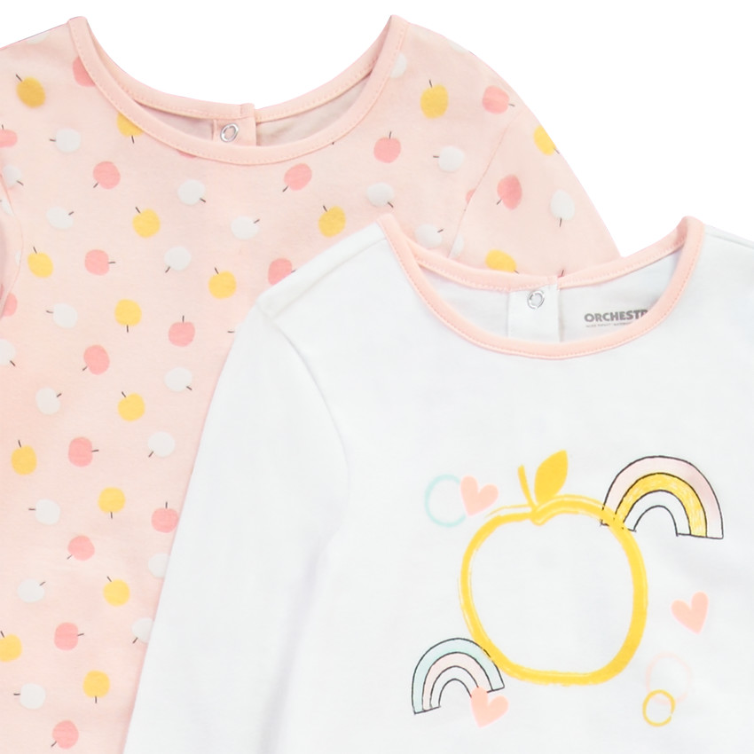 Lot de 4 dors-bien à manches longues en jersey pour bébé fille 