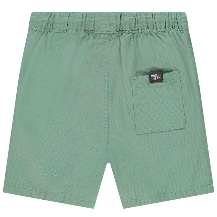 Βερμούδα μονόχρωμη με εφέ ρίγας και τσέπες για μωρό αγόρι 