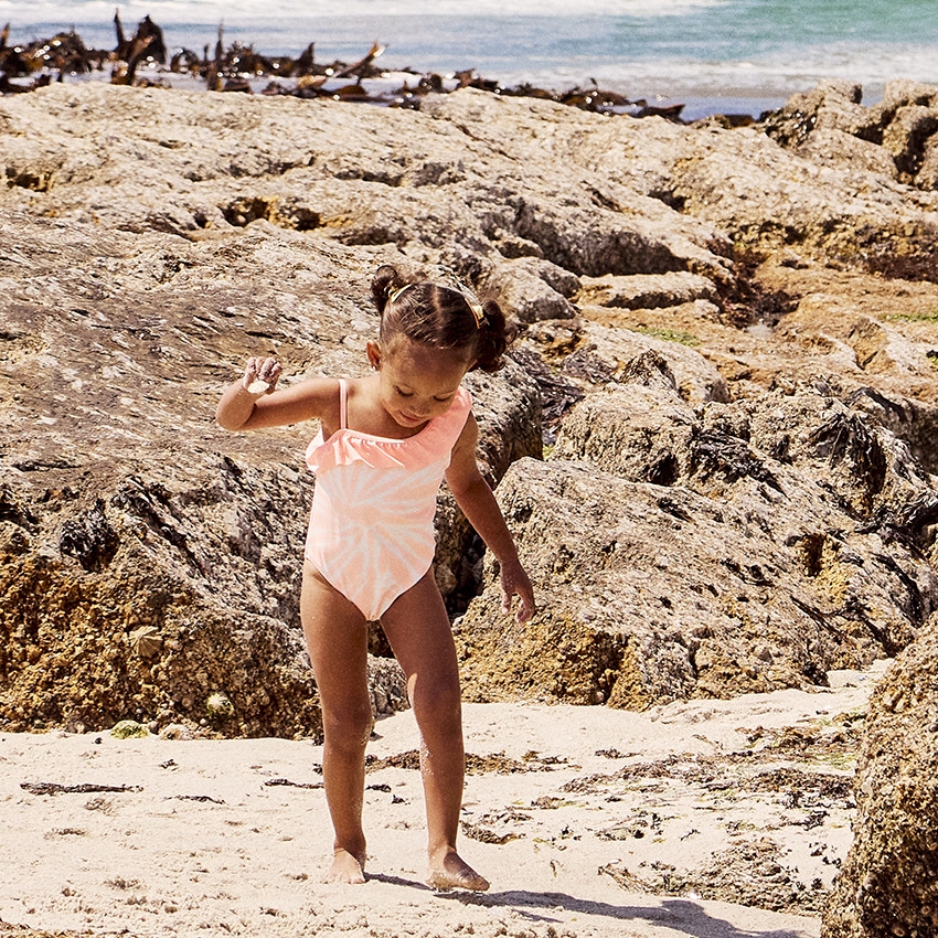 Μαγιό 1 κομμάτι ασύμμετρο effet tie & dye για bebe κορίτσι 