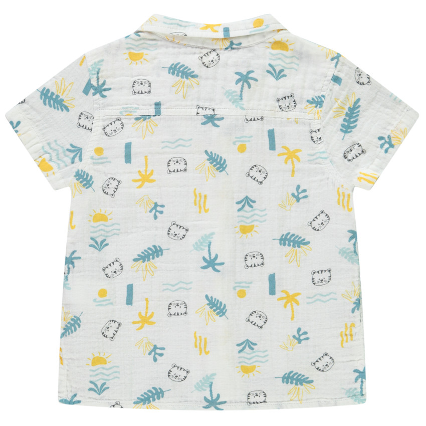 Πουκάμισο κοντομάνικο με print τίγρεις για bebe αγόρι 