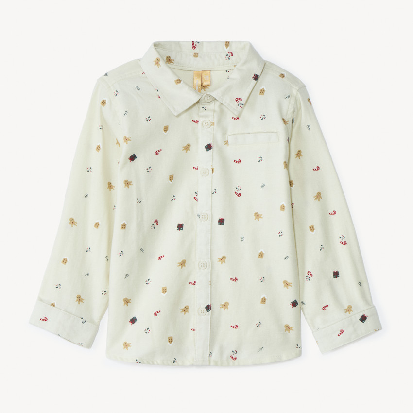 Chemise manches longues imprimé Noël pour bébé garçon 