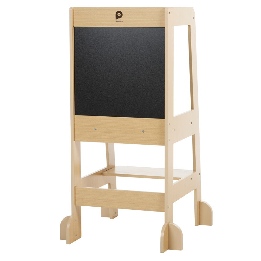 Πύργος εκμάθησης Premissori με μαυροπίνακα από ξύλο σε φυσικό χρώμα 