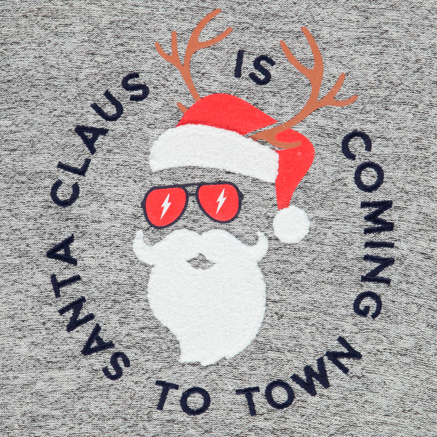 Πιτζάμα πλεκτή chinée σχέδιο Άγιος Βασίλης για αγόρι 