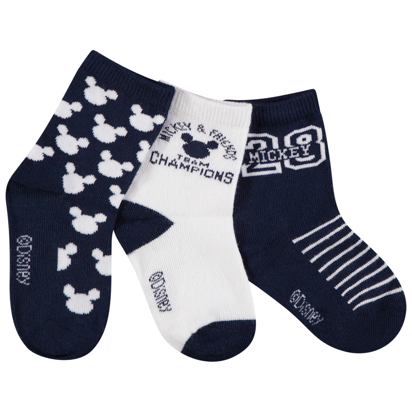 Lot de 3 paires de chaussettes en jersey Mickey Disney  