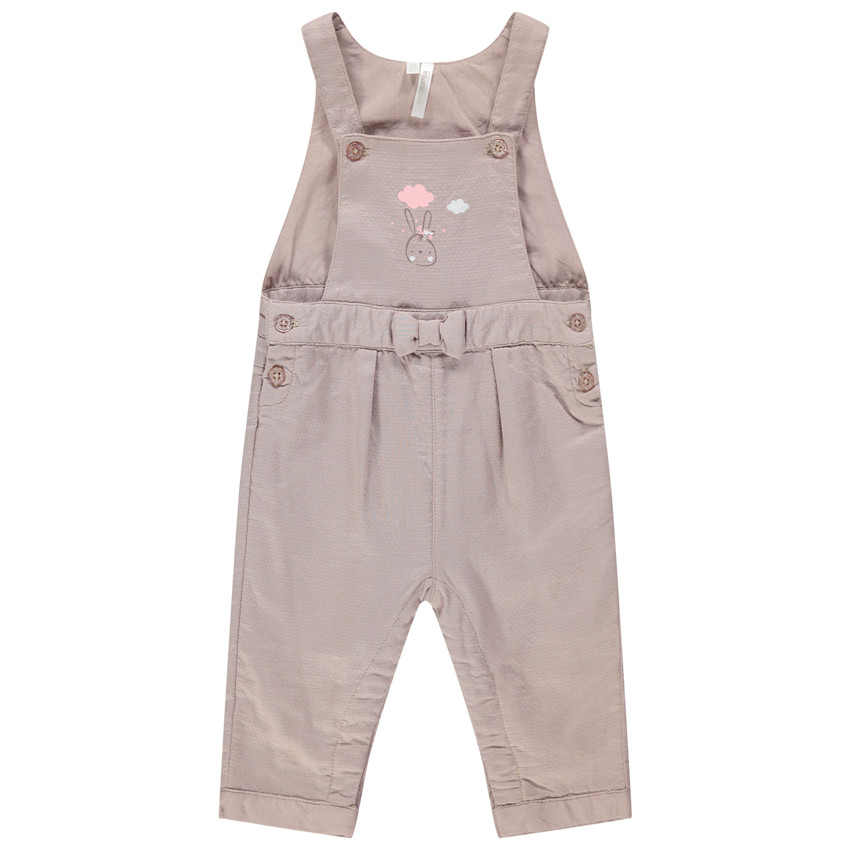 Salopette longue avec lapin printé et noeud 