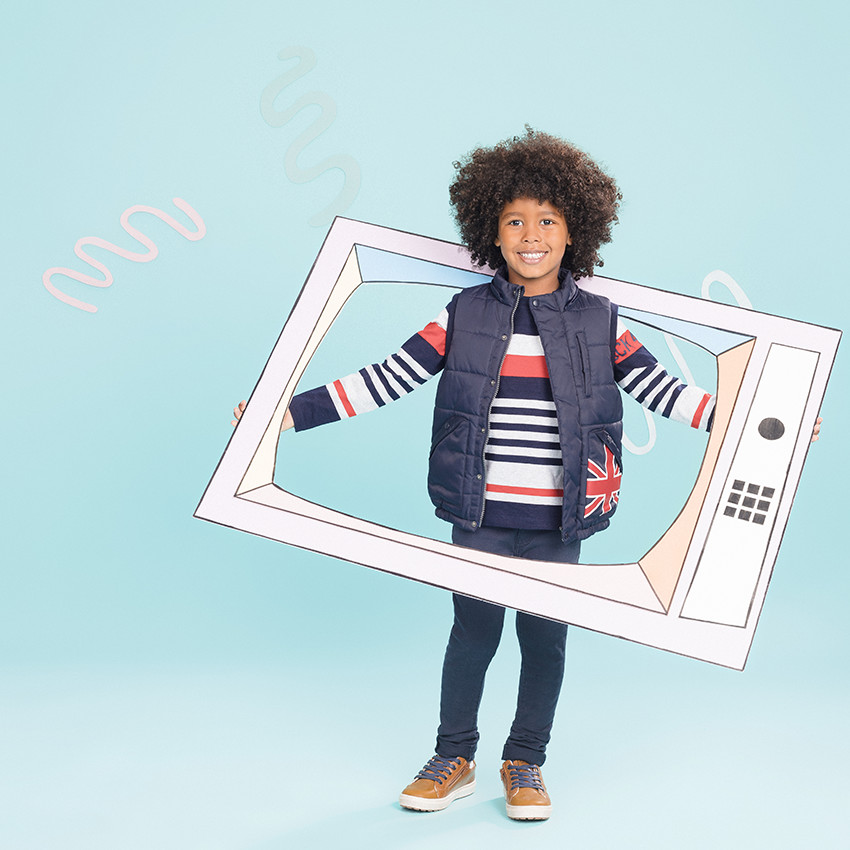 T-shirt manches longues en jersey lourd à rayures 