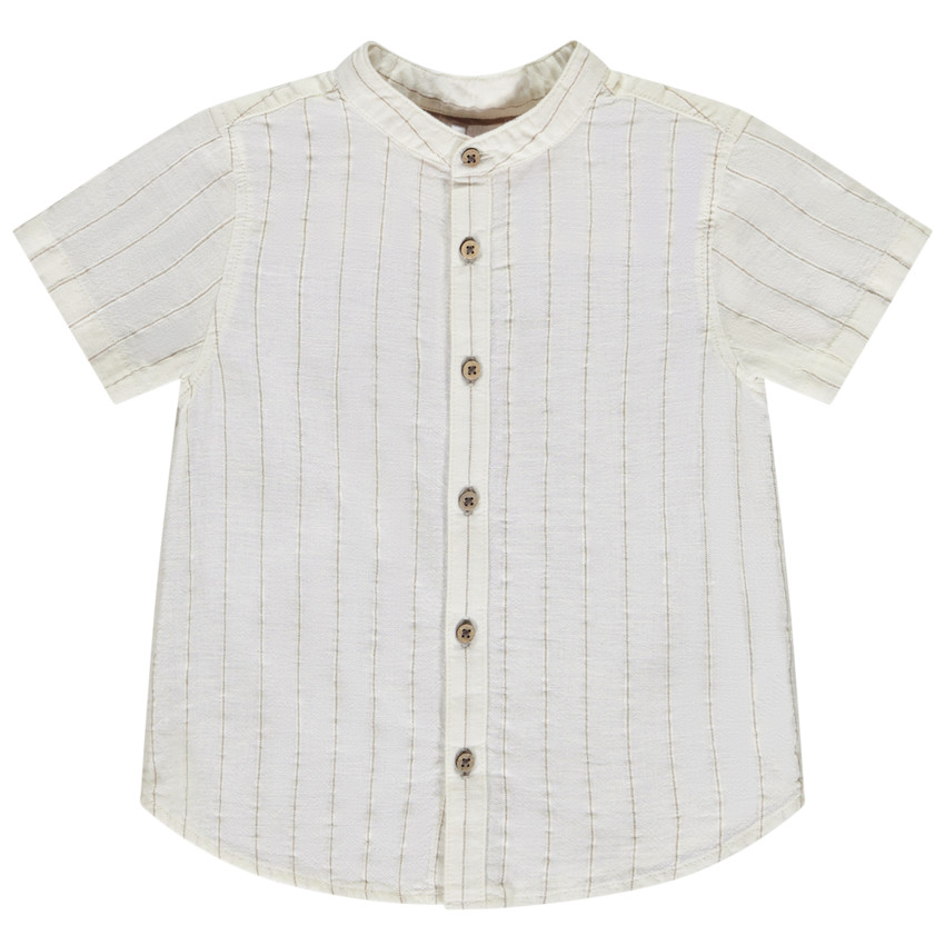 Chemise manches courtes en voile rayée pour bébé garçon 
