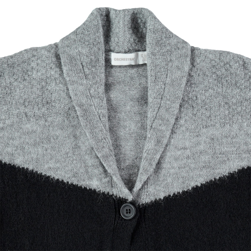 Παιδικά - Μακριά ζακέτα σε χοντρή πλέξη με εξωτερικές τσέπες 