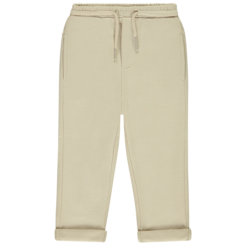 Pantalon uni avec cordon de serrage pour bébé garçon 