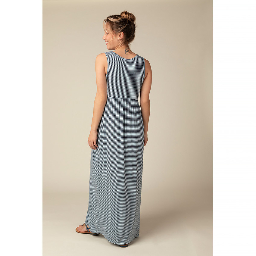 Μακρύ Φόρεμα Εγκυμοσύνης Με Ρίγες 