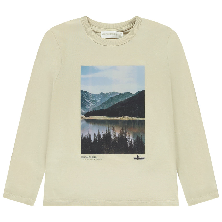 T-shirt μακρυμάνικο με εκτύπωση φωτογραφίας για αγόρι 