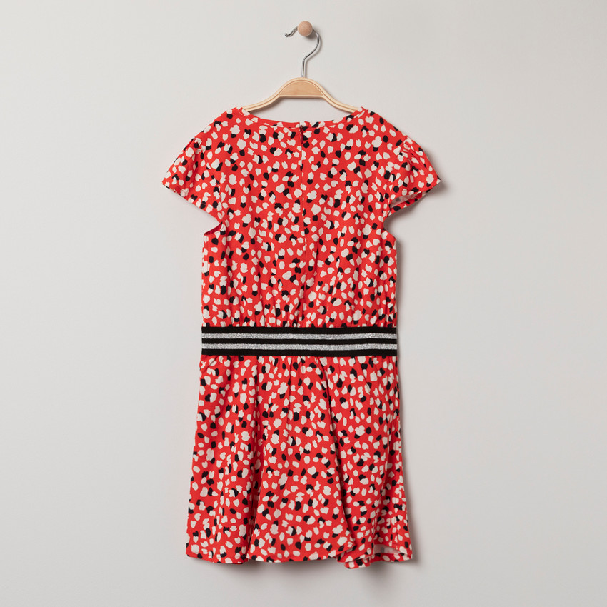 Robe manches courtes à imprimé graphique et taille élastiquée  Additional Robe manches courtes à imprimé graphique et taille élastiquée