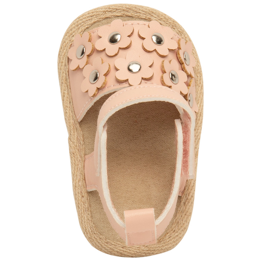 Σανδάλια με βέλκρο και σχέδια λουλουδιών για κορίτσι 