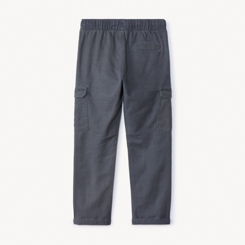 Jean jogger style cargo uni à poches pour garçon 