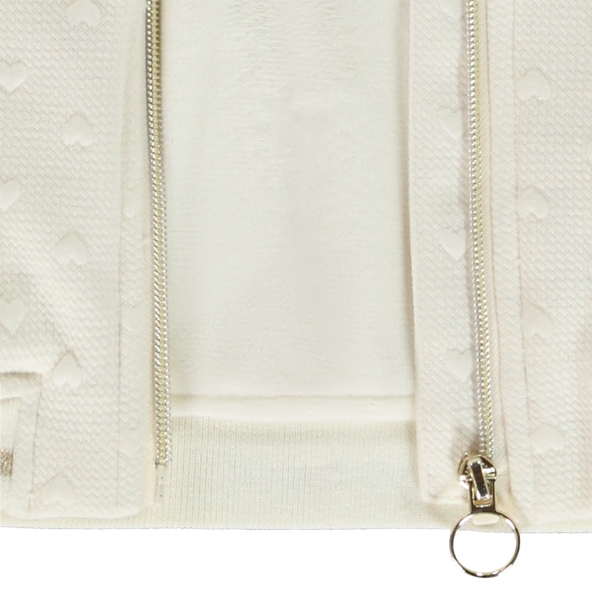 Μπουφάν teddy με μοτίβο καρδιές σε jacquard για κορίτσι 