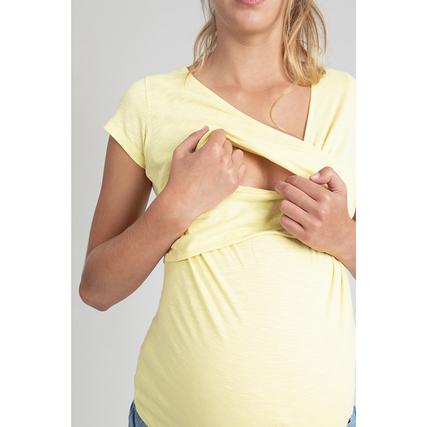 Kοντομάνικο μπλουζάκι θηλάσμού κίτρινο 