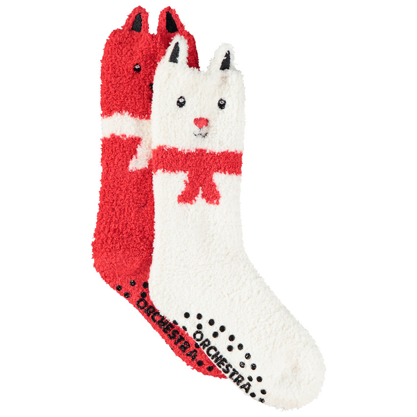 Lot de 2 paires de chaussettes antidérapantes Noël pour garçon Main Lot de 2 paires de chaussettes antidérapantes Noël pour garçon