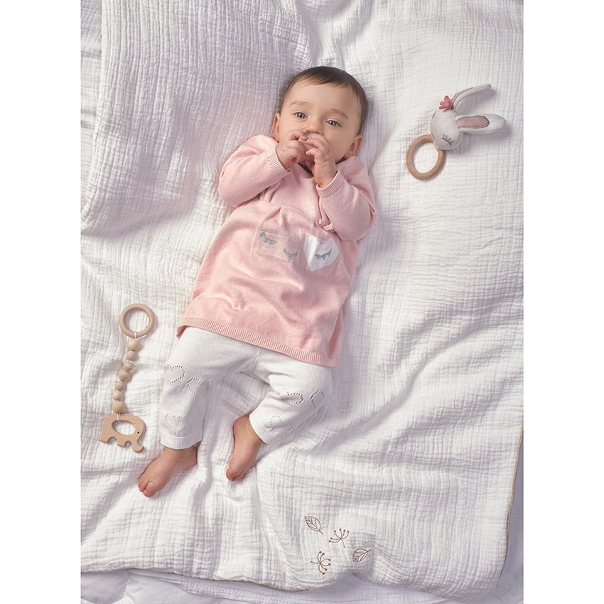 Ensemble avec robe en tricot et pantalon à coeurs 